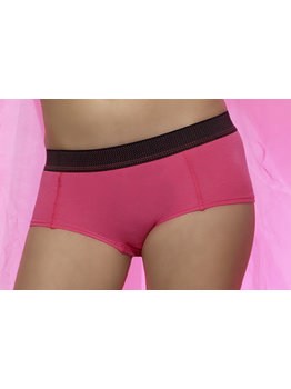 Boobs & Bloomers Audrey katoenen boxershort kleur pink bies zwart