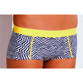 Zig Zag boxershort graphic print zwart & wit met gele contrastbies