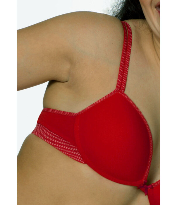 Boobs & Bloomers  Anny katoenen Bh zonder beugel  kleur bright red