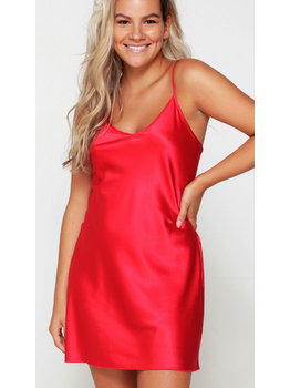 LingaDore LingaDore Daily basic satijnen nachtjurkje kleur rood