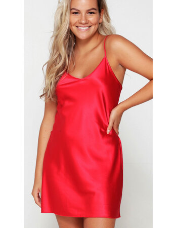 LingaDore Daily basic satijnen nachtjurkje kleur rood