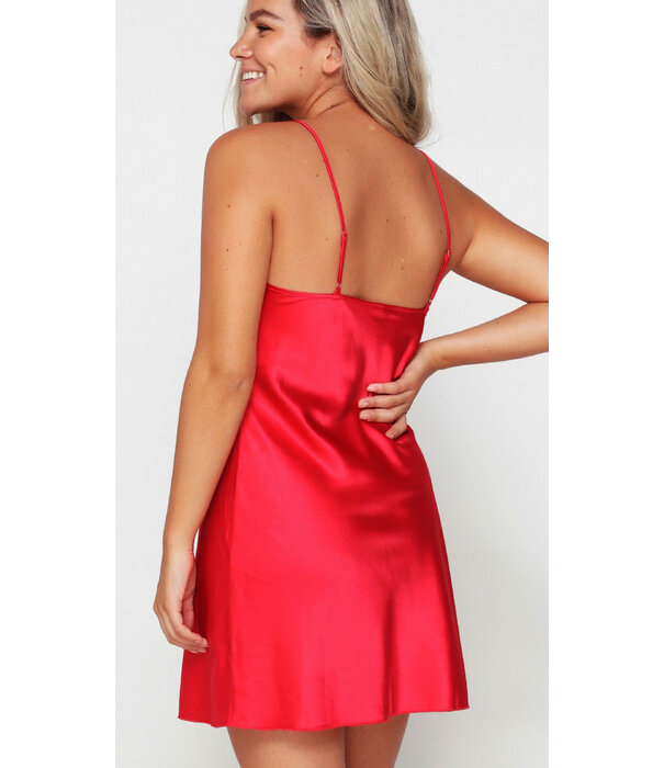 LingaDore LingaDore Daily basic satijnen nachtjurkje kleur rood