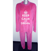 velours dames huispak/pyjama kleur fuchsia maat 2XL