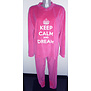 velours dames huispak/pyjama kleur fuchsia maat 2XL