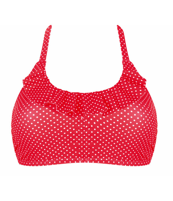 Amoena  Amoena Romantic Downtown prothese bandeau bikinitop  kleur hibiscus print stip wit