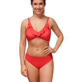 Amoena Romantic Downtown prothese bandeau bikinitop  kleur hibiscus print stip wit