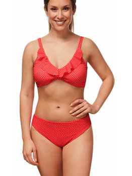 Amoena lingerie Romantic Downtown prothese bandeau bikinitop de  kleur hibiscus print stip wit