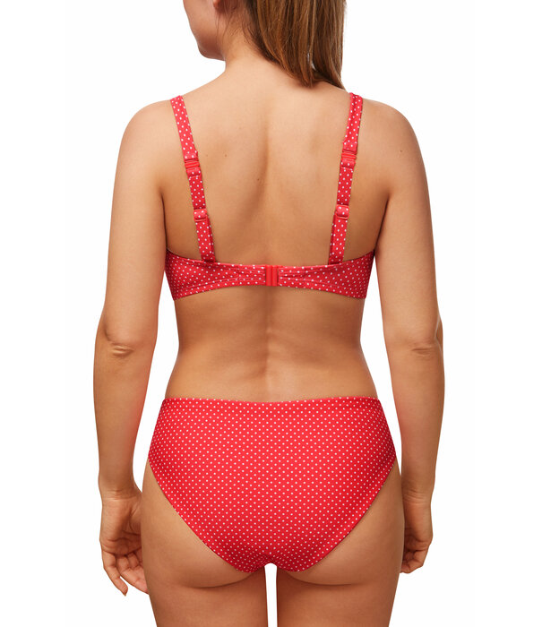 Amoena  Amoena Romantic Downtown prothese bandeau bikinitop  kleur hibiscus print stip wit