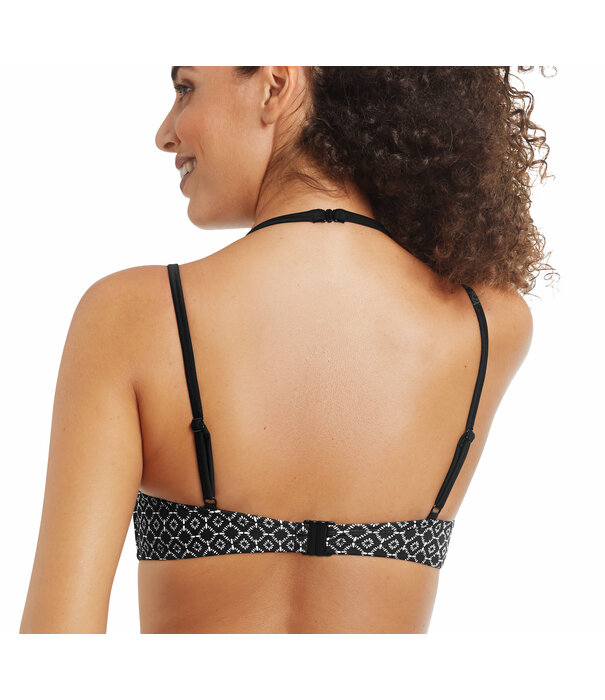 Amoena  Amoena Ayon chloorbestendige prothese bikinitop zonder beugel zwart print wit