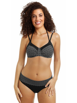 Amoena lingerie Ayon chloorbestendige prothese bikinitop zonder beugel zwart print wit
