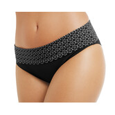 Ayon  hoge chloorbestendige bikinislip kleur zwart print wit