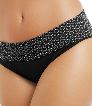 Ayon  hoge chloorbestendige bikinislip kleur zwart print wit