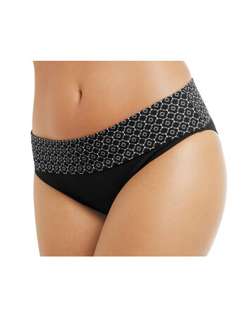 Ayon  hoge chloorbestendige bikinislip kleur zwart print wit