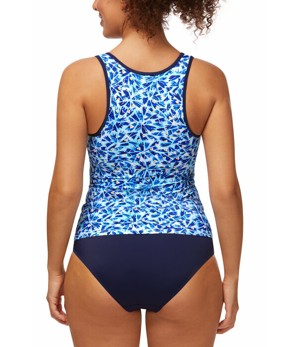 Amoena  Ice Flowers prothese Tankinitop zonder beugel print frozen kleur nacht blauw