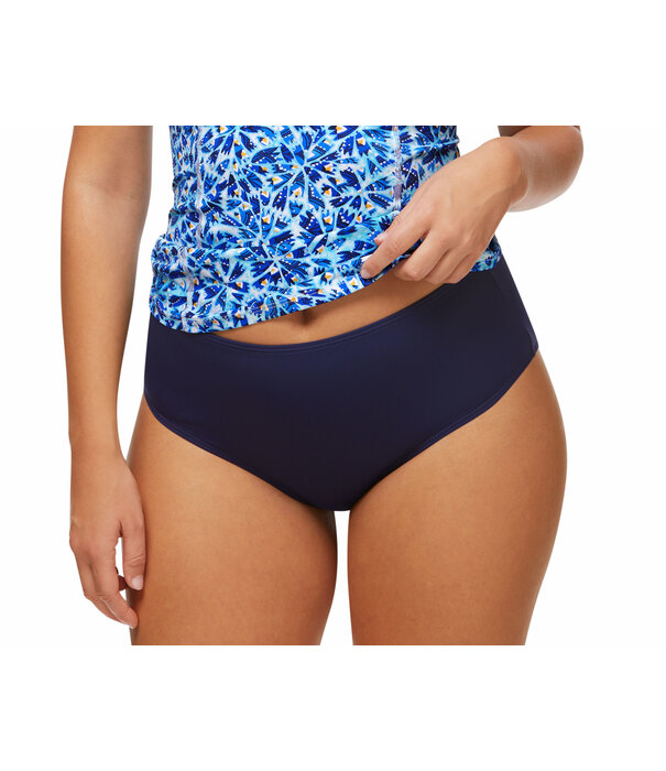 Amoena  Ice Flowers  hoge  bikinislip  kleur nachtblauw