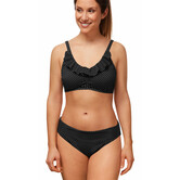 Amoena Romantic Downtown prothese bikinitop  kleur zwart print stip wit