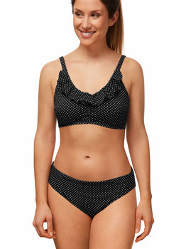 Amoena Amoena Romantic Downtown prothese bikinitop de kleur zwart print stip wit