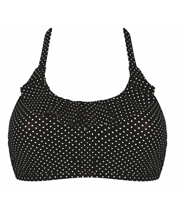 Amoena  Romantic Downtown prothese bikinitop  kleur zwart print stip wit