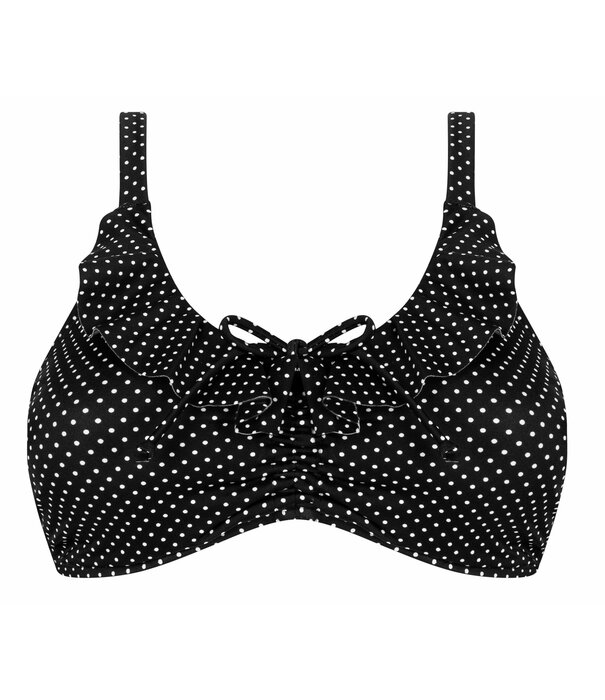 Amoena  Amoena Romantic Downtown prothese bikinitop  kleur zwart print stip wit