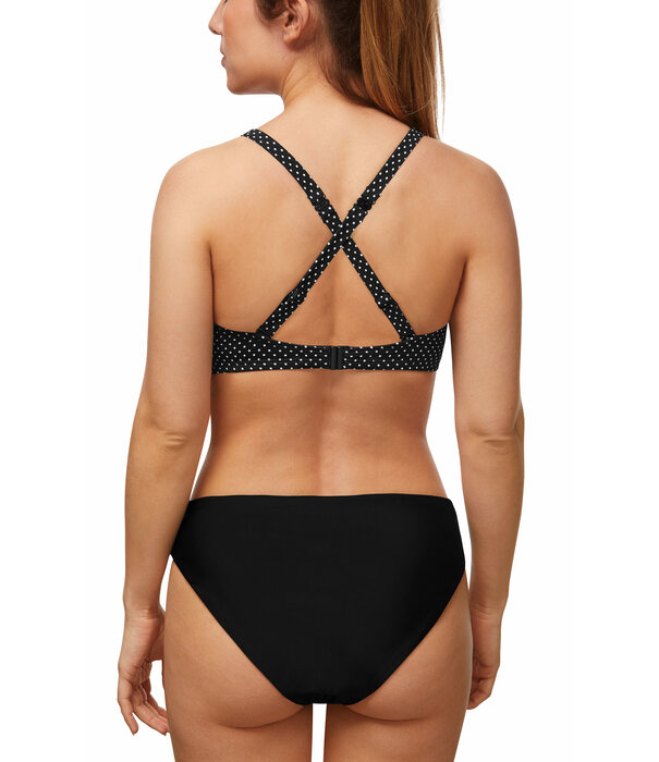 Amoena  Amoena Romantic Downtown prothese bikinitop  kleur zwart print stip wit