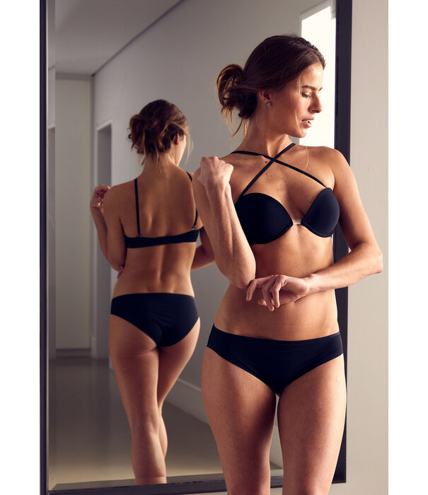 Wonderbra Wonderbra Multiway Plunge Bh met beugel & licht voorgevormde cup basis kleur zwart & huid