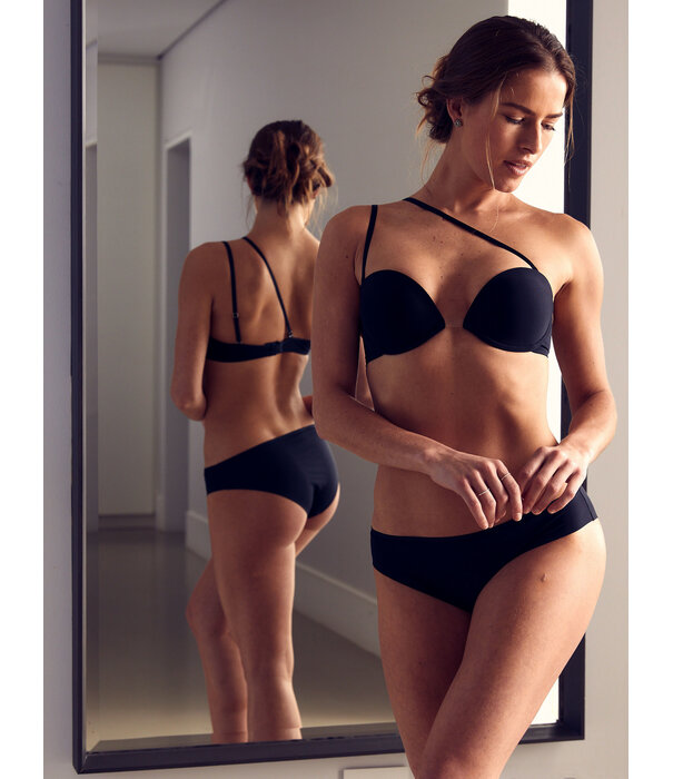 Wonderbra Wonderbra Multiway Plunge Bh met beugel & licht voorgevormde cup basis kleur zwart & huid