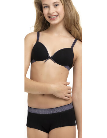 Boobs & Bloomers  Audrey Bh zonder beugel & boxershort kleur zwart