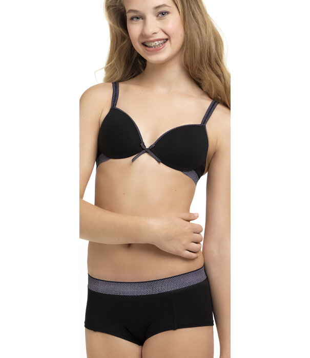 Boobs & Bloomers Boobs & Bloomers Audrey Bh zonder beugel & boxershort kleur zwart