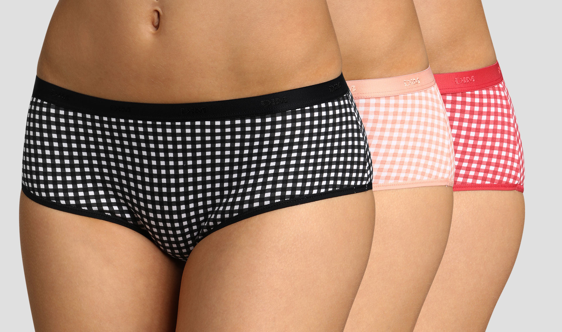 DIM Les Pockets Coton Dames Boxers - 3-Pack - Zwart Grijs Zwart - Maat  34/36