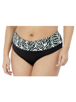 Elomi lingerie  Zulu Rhytum kleur zwart met brede omslag kleur wit-zwart & groen de mt 46