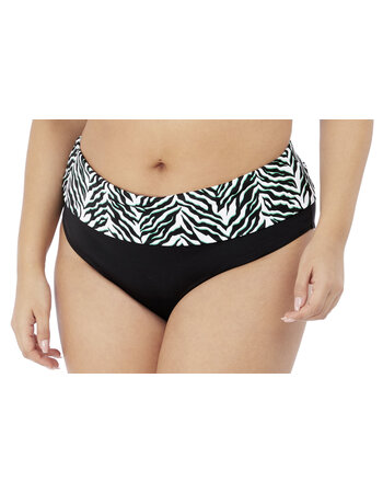 Elomi Zulu Rhytum kleur zwart met brede omslag kleur wit-zwart & groen de mt 46