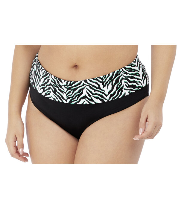 Elomi  Elomi  Zulu Rhytum kleur zwart met brede omslag kleur wit-zwart & groen de mt 46