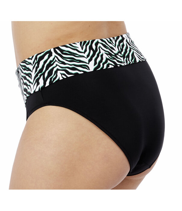 Elomi   Zulu Rhytum kleur zwart met brede omslag kleur wit-zwart & groen de mt 46