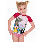 Bumba zwemsetje voor meisjes kleur roze met print Bumba & panda mt 86/92 of 98/104