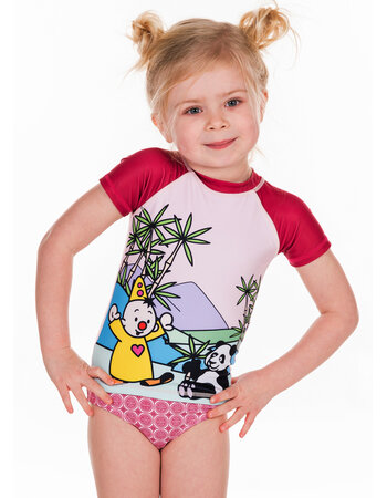 Bumba zwemsetje voor meisjes kleur roze met print Bumba & panda mt 86/92 of 98/104