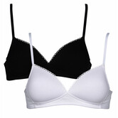 Boobs & Bloomers  Elody set van twee katoenen bh's zonder beugel. licht voorgevormde cup, zwart & wit