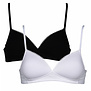 Boobs & Bloomers  Elody set van twee katoenen bh's zonder beugel. licht voorgevormde cup, zwart & wit