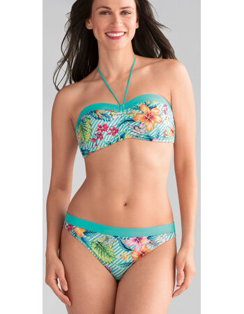 Honolulu prothese bikini zonder beugel & licht voorgevormd cup kleur turqouise met print bloem