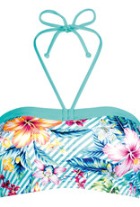Amoena  Honolulu prothese bikini zonder beugel & licht voorgevormd cup kleur turqouise met print bloem