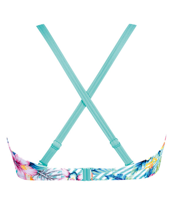 Amoena   Honolulu prothese bikini zonder beugel & licht voorgevormd cup kleur turqouise met print bloem