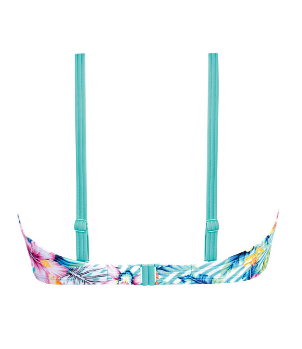 Amoena   Honolulu prothese bikini zonder beugel & licht voorgevormd cup kleur turqouise met print bloem