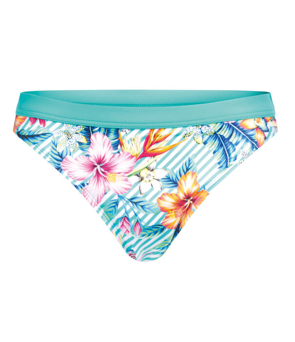 Amoena   Honolulu prothese bikini zonder beugel & licht voorgevormd cup kleur turqouise met print bloem