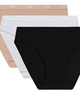 Dim EcoDim cotton stretch driedelig slipset mt 34/36 tm 42/44 in zowel basis als modetinten