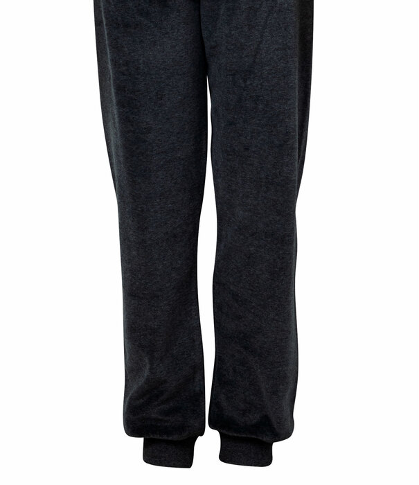 Lunatex Lunatex Scott velours jongenspyjama jasje grijs gestreept & broek uni kleur grijs mt 128 of 140