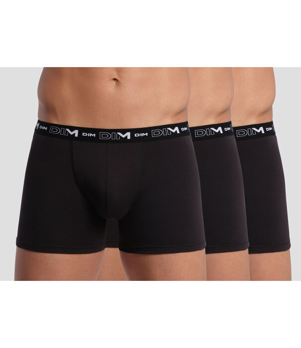 Dim  Dim Cotton Stretch 3 delig boxershortset kleur zwart