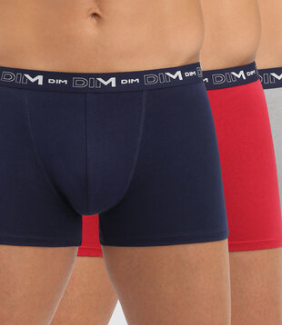 Cotton Stretch 3 delig boxershortset kleur marineblauw,rood & grijs