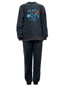 Lunatex Donovan jongenspyjama coral fleece kleur grijs