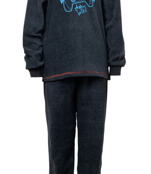 Donovan jongenspyjama coral fleece kleur grijs