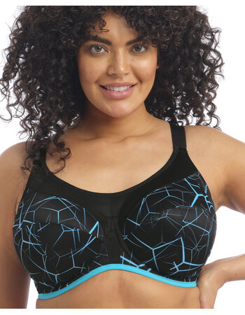 Elomi Energise sport‑bh met beugel – blue lightning – in grote maten