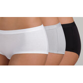 Dim  EcoDim coton stretch boxershort drie delig in basis kleuren wit, zwart & grijs